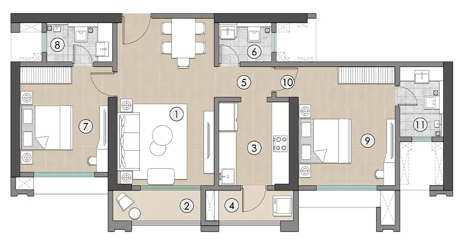 TenX District 9 Thane West Master Bedroom Floor Plan TenX District 9 Thane West Master Bedroom Floor Plan